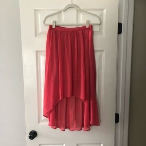 Sheer high low skirt